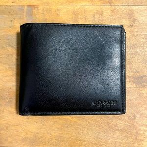 Coach Men’s Black Leather Wallet - Never Used